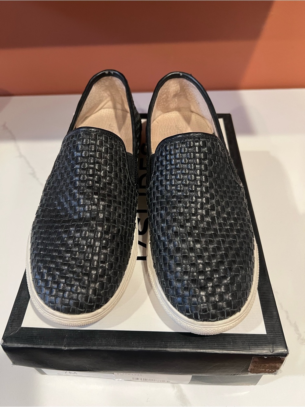 J/SLIDES Black Woven Slip-On Loafers